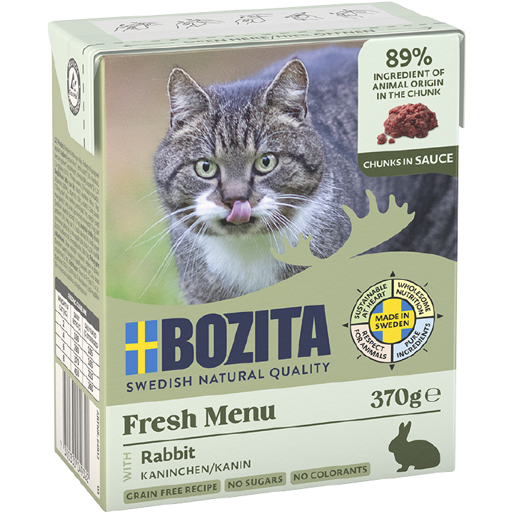 BOZITA Katzen-Nassfutter Häppchen in Sauce Kaninchen